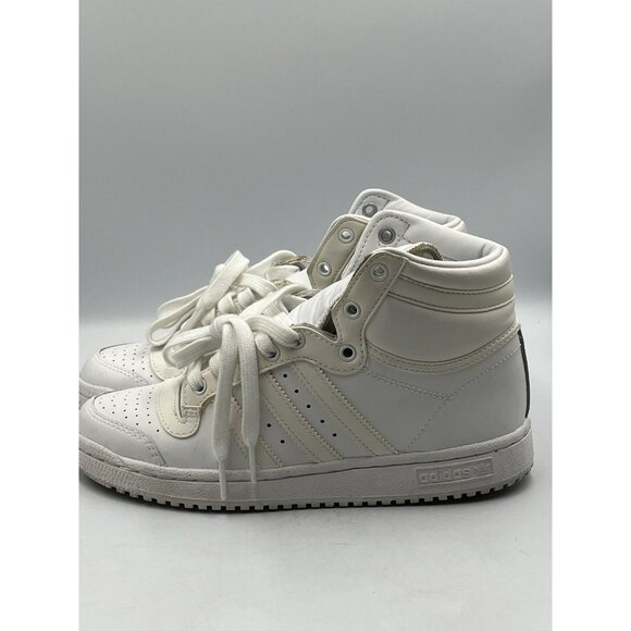 Adidas Top Ten Lace Up High Hi Top Shoes Old School White  Size 5 - Picture 6 of 16